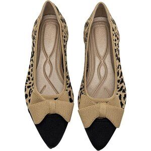 Ahzehrse  Flat Shoes Women Brown Knit Comfortable Slip Shoes Classic Dressy Flat